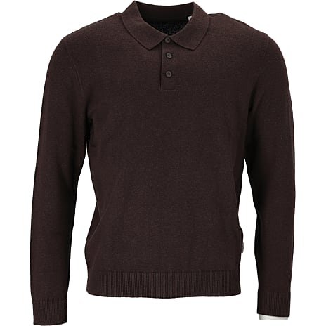 JJ REBEL Herre strikket polo brun