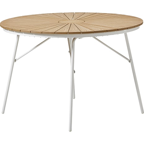 Kerteminde Teak Nonwood Havebord Hvidt Stel