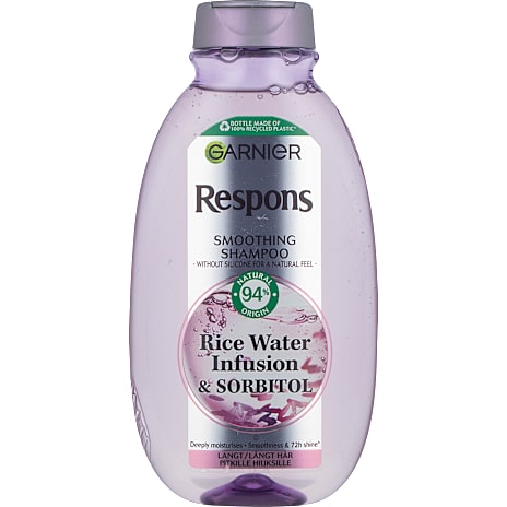 Garnier Smooting shampoo m. risvand og sorbitol langt hår 250 ml