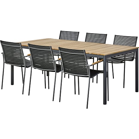Mood Classic Bord Med 6 Mood Classic Stole Antracit/Teak