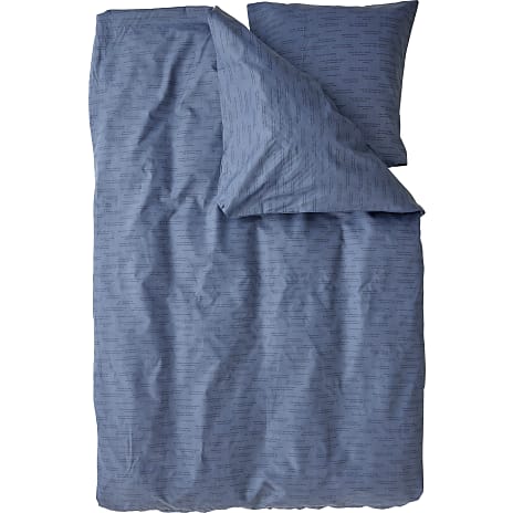 Mikrofiber Sengetøj Blå Tekst