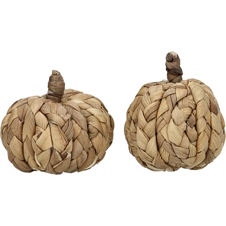 Efterårs Natur Græskar I Flet Diameter 7 cm Assorteret