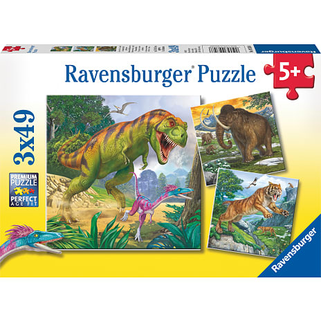 Ravensburger Fortidens Mægtige Lederdyr Puslespil 3x49 Brikker