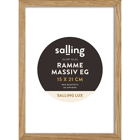 Salling Ramme i massiv eg m. glas - 15x21 cm 1 stk.