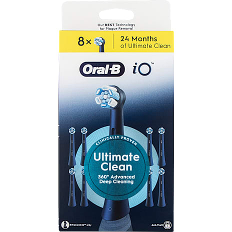 Oral-B iO Ultimate Clean Børstehoveder 8-pak Sort