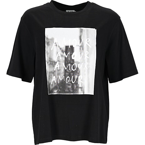 VRS Dame Oversize T-shirt Str. L Sort