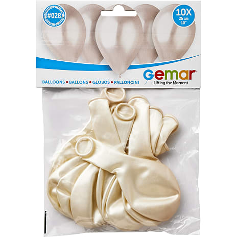 Andre Mærker Latexballoner 26 cm 10-pak - perle metal 10 stk.