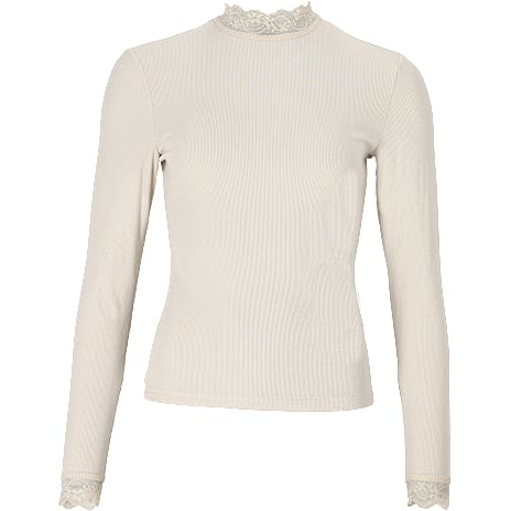 VRS Dame Rib Top Med Blonder Str. L Beige