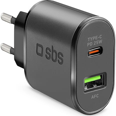 SBS oplader 25 W - sort 1 stk.