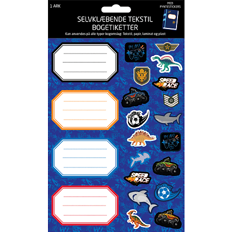 Bogetiketter A5 med Stickers Assorteret