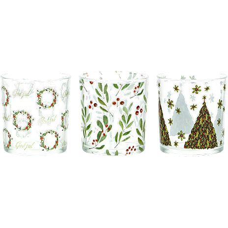 Glasstage Til Fyrfadslys 8x7,3 cm Assorteret