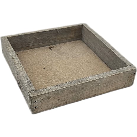 Træfad 14x14x3 cm Grå