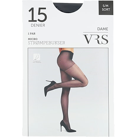 VRS Dame Strømpebuks Micro Str. S/M Sort