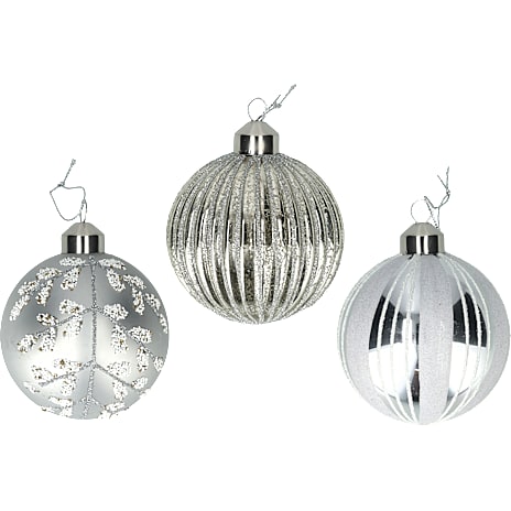 Julefryd Julekugler I Glas 80 mm Sølvfarvet Assorteret