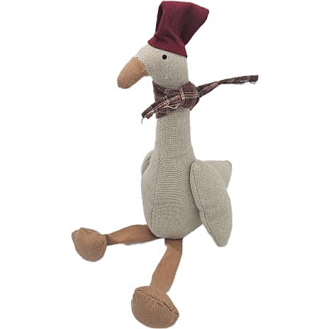 Julefryd Stofgås med hue og tørklæde, beige