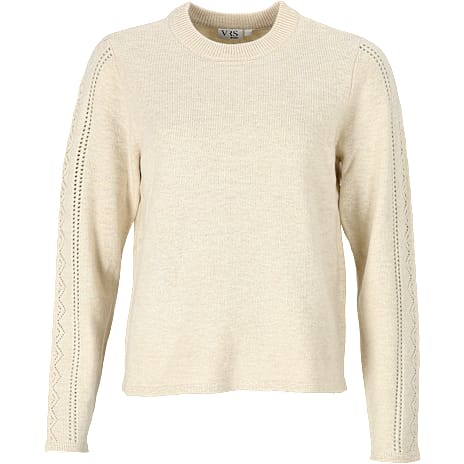 VRS Dame Pointelle Striktrøje Str. L Beige