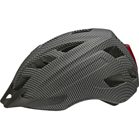 SCO cykelhjelm med lys - carbon 1 stk.