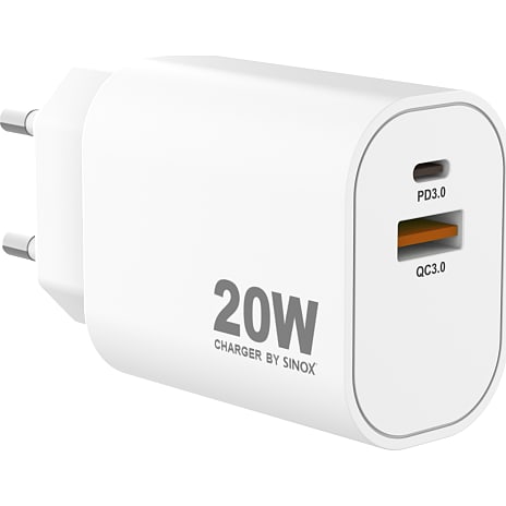 Sinox Pro oplader 20W - hvid 1 stk.