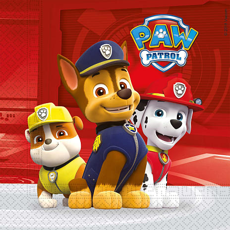 Paw Patrol Mønstrede Servietter 33x33 cm