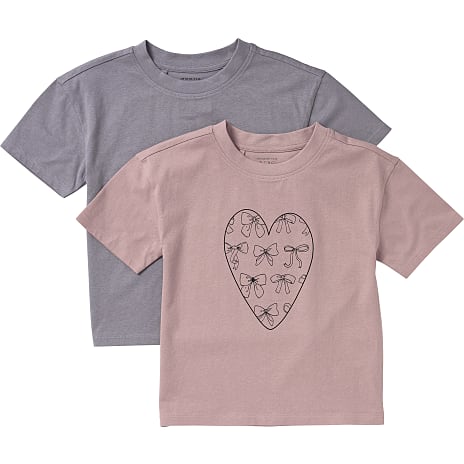VRS Børne 2-pak T-shirt Str. 134/140 Rosa/Lilla