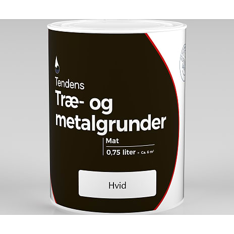 Tendens træ- og metalgrunder 2,5 liter - hvid 2500 ml