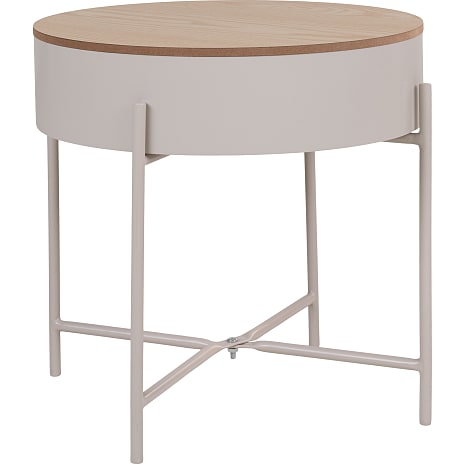 HN Ankara hjørnebord med opbevaring beige/træ