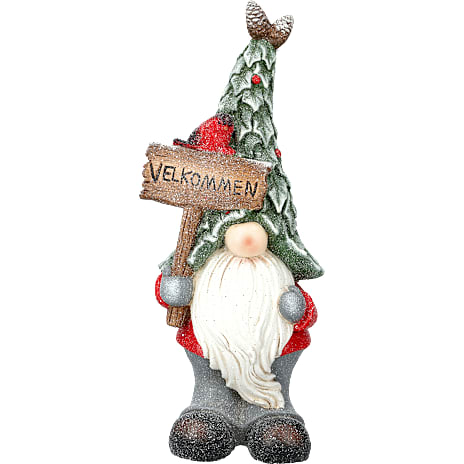 Julemandsfigur Med Skilt Højde 42 cm Rød