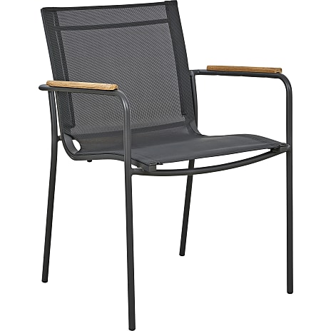 Mood Classic Texteline Havestol Med Teak Armlæn Antracit