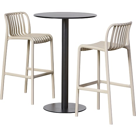 Andorra Barbord Med 2 Messina Barstole Sandy Grey