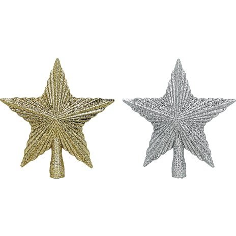 Julefryd Topstjerne Med Glitter 20 cm Assorteret