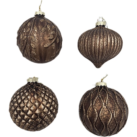 Julefryd Julekugle Antik Brun Ø 8 cm Assorteret