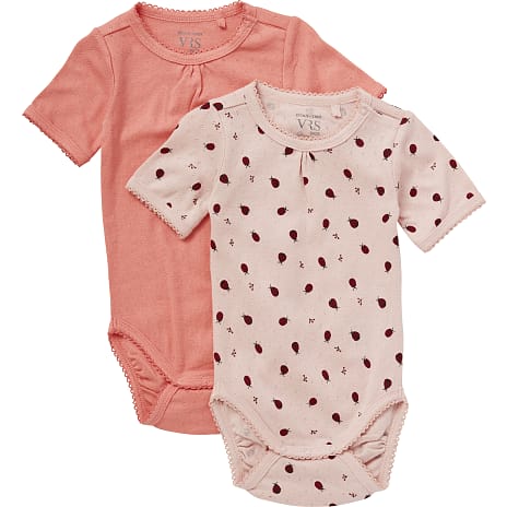 VRS Baby 2-pak Body Str. 98 Lyserød/Koral