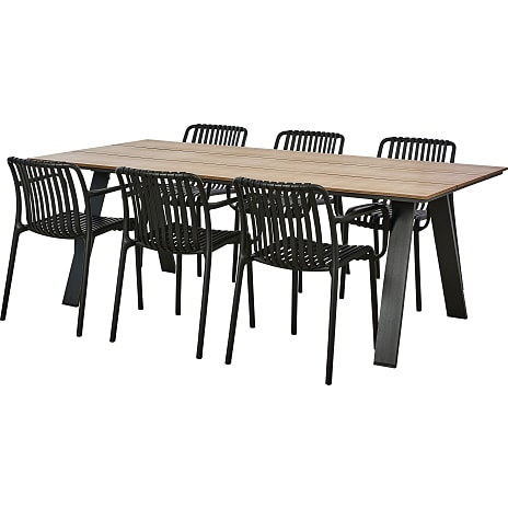 Andre mærker New York havebord med 6 Messina stole - sort