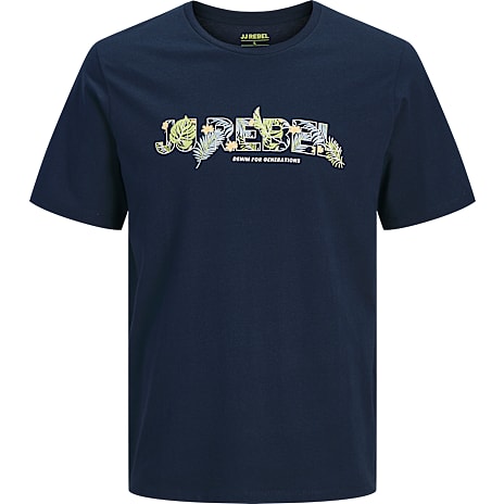 JJ Rebel Herre T-Shirt Med Print Str. 2XL Mørkeblå
