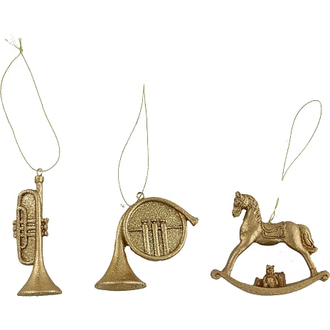 Julefryd Musikinstrument Og Gyngehest Til Ophæng 6-8 cm Assorteret