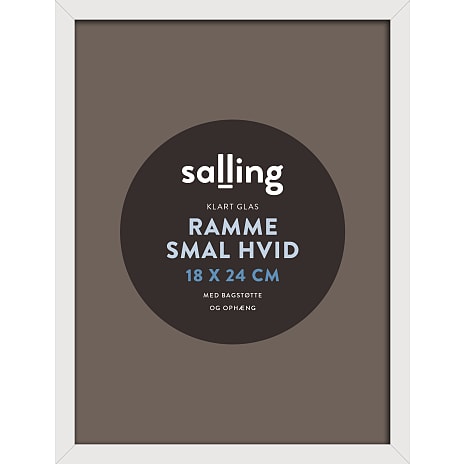 Salling Hvid ramme m. glas -18x24 cm 1 stk.