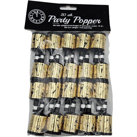 Partypoppers med dekorationsflasker