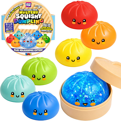 Crazy Fun Mystery Squishy Dumpling Blue Holographic