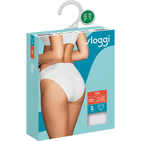 Sloggi dame 3-pak tai 100 str. 38 - hvid 1 stk.