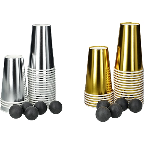 Beerpongsæt Guld/Sort
