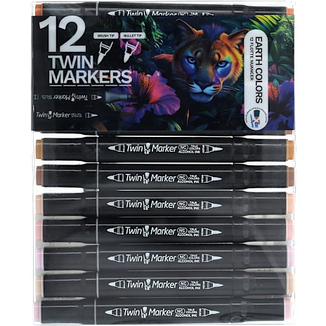 Danpen Twin markers Earth 12-pak 1 stk.