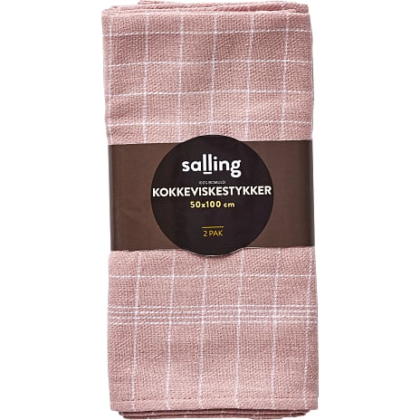 Salling kokkeviskestykke 2-pak - rosa med hvide tern 1 stk.