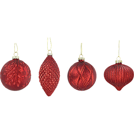 Julefryd Julekugle Antik Rød Ø 8 cm Assorteret
