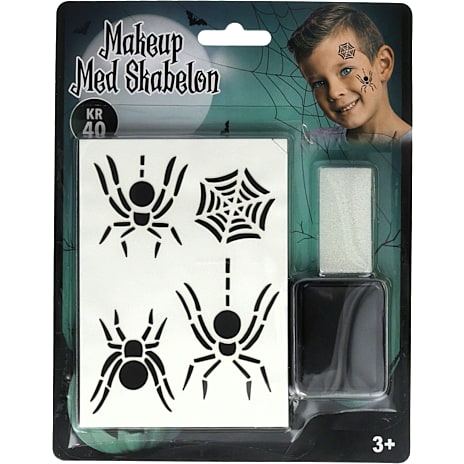 Halloween Makeup Sæt Med Skabeloner Sort