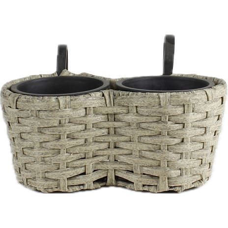 Altanskjuler Med 2 Potter Rattan Natur
