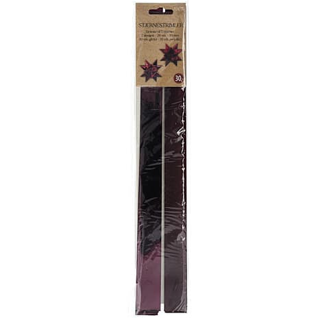 Stjernestrimler Glitter 25 mm 20-pak Bordeaux