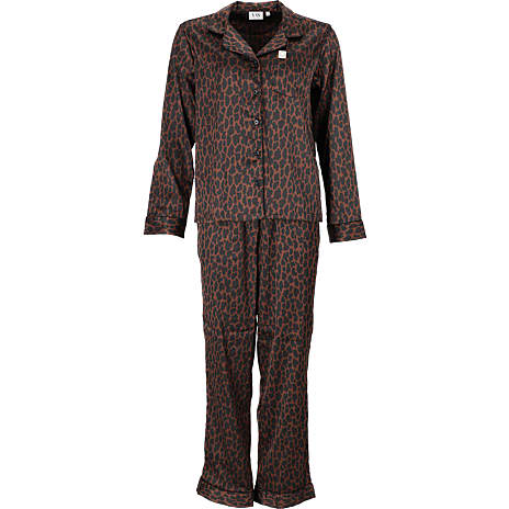 VRS Dame Satin Pyjamas Brun Str. 2XL
