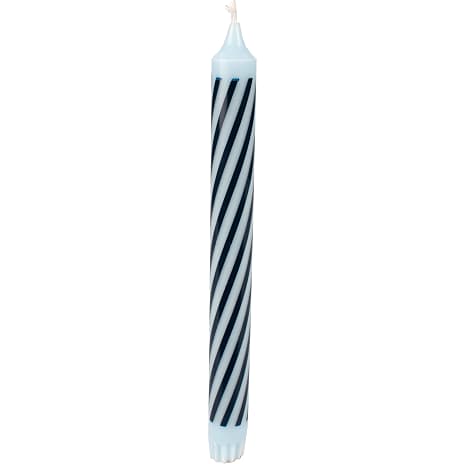 Andre Mærker Kronelys med striber 2,2x24 cm - blå 82 g