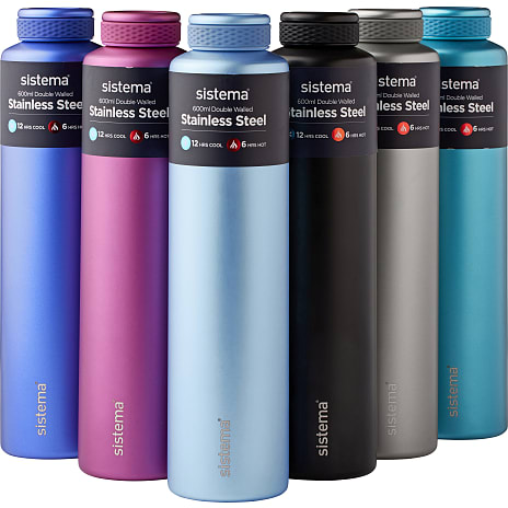 Sistema rustfri stålflaske (600ml) – flere varianter - assorteret 1 stk.