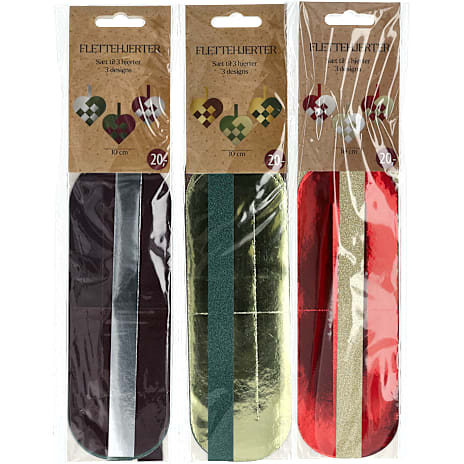 Flettehjerter 3-pak Assorteret